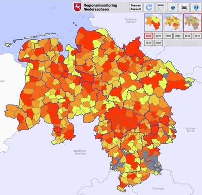 Kleinräumige Abbildung Niedersachen VE-Ebene