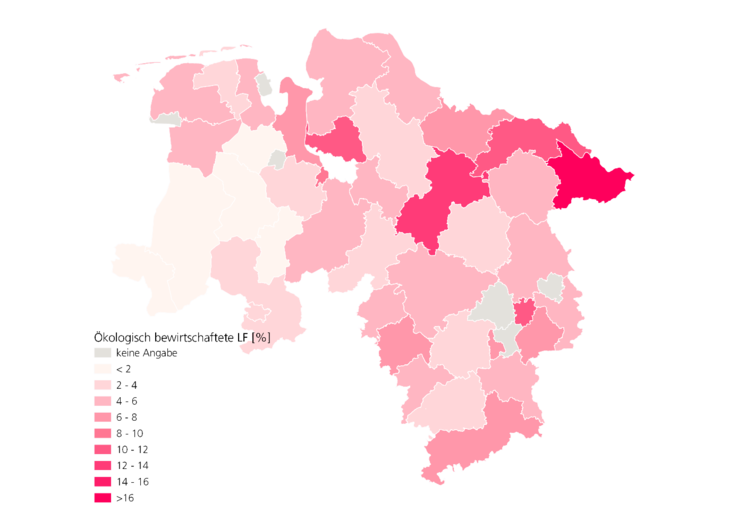 Karte Ökologische bewirtschaftung LF