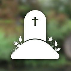 Piktogramm eines Grabsteins symbolisiert die Sterbefälle in Niedersachsen.