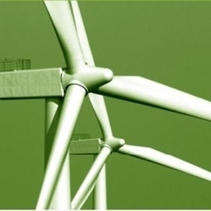 Windräder auf grünem Hintergrund