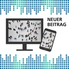 Demografie Europas 2025: Auf einem Bildschirm und einem Smartphone sind viele Menschen aus der Vogelperspektive zu sehen.