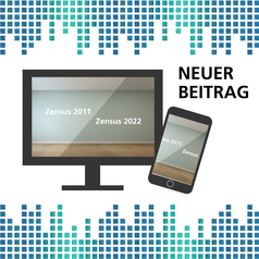 Wohnungsleerstand in Niedersachsen: Auf einem Bildschirm und einem Smartphone ist eine leere Wohnung zu sehen, auf der einen Seite steht Zensus 2011, auf der anderen Zensus 2022.