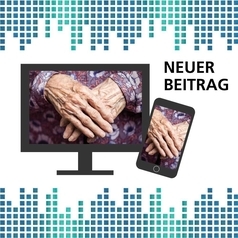 Tag der älteren Generation in Niedersachsen: Auf einem Bildschirm und einem Smartphone sind die Hände einer älteren Frau zu sehen.