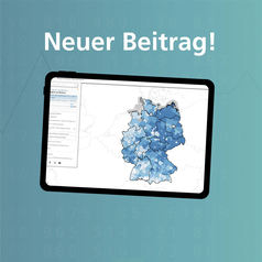Auf einem Tablet ist ein Screenshot des Regionalatlas zu sehen.