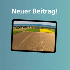 Auf einem Tablet sind mehrere Felder von oben zu sehen.