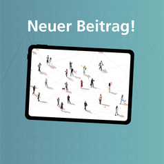 Auf dem Bildschirm sind Menschen aus der Vogelperspektive zu sehen, die sich umherbewegen.
