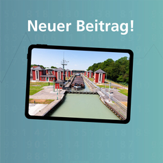 Auf einem Bildschirm ist eine Schleuse zu sehen.