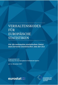 Titelblatt des Verhaltenskodex für europäische Statistiken 2017, deutsche Ausgabe, herausgegeben von Eurostat